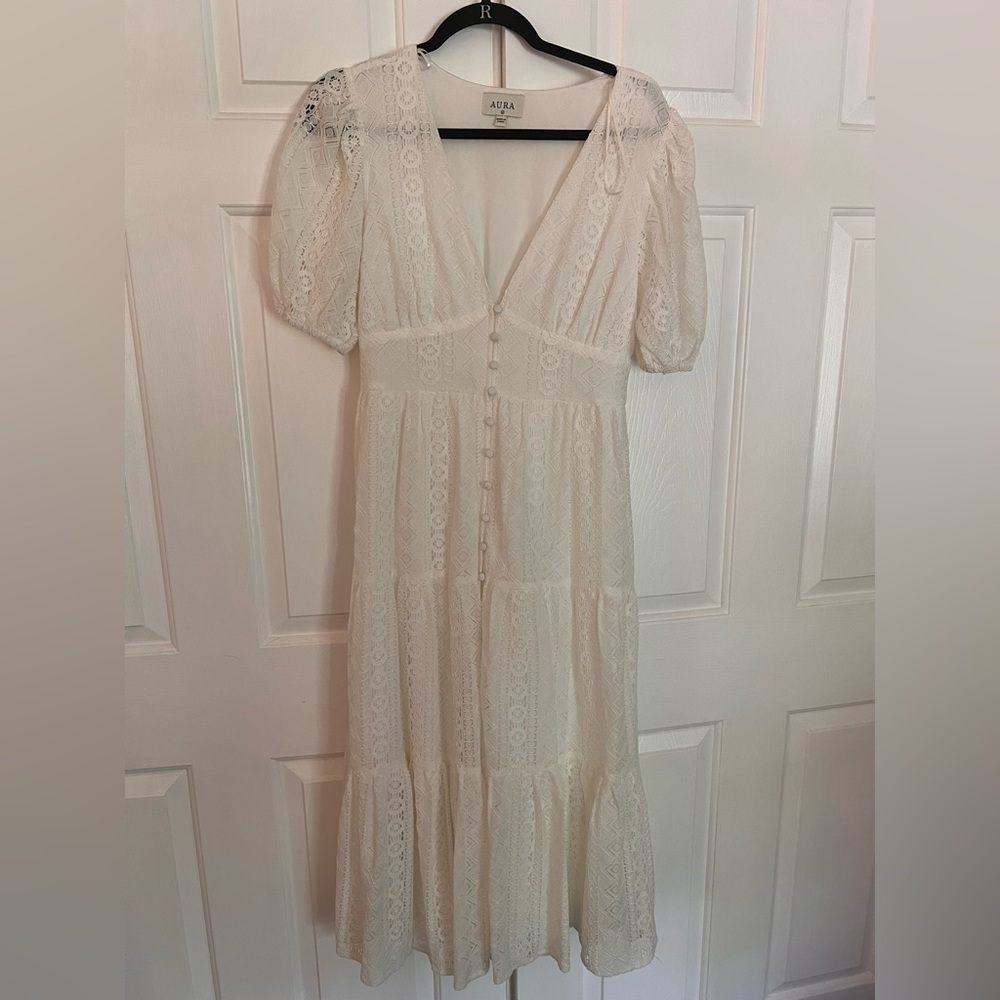 Aurora White Midi Dress Size Medium